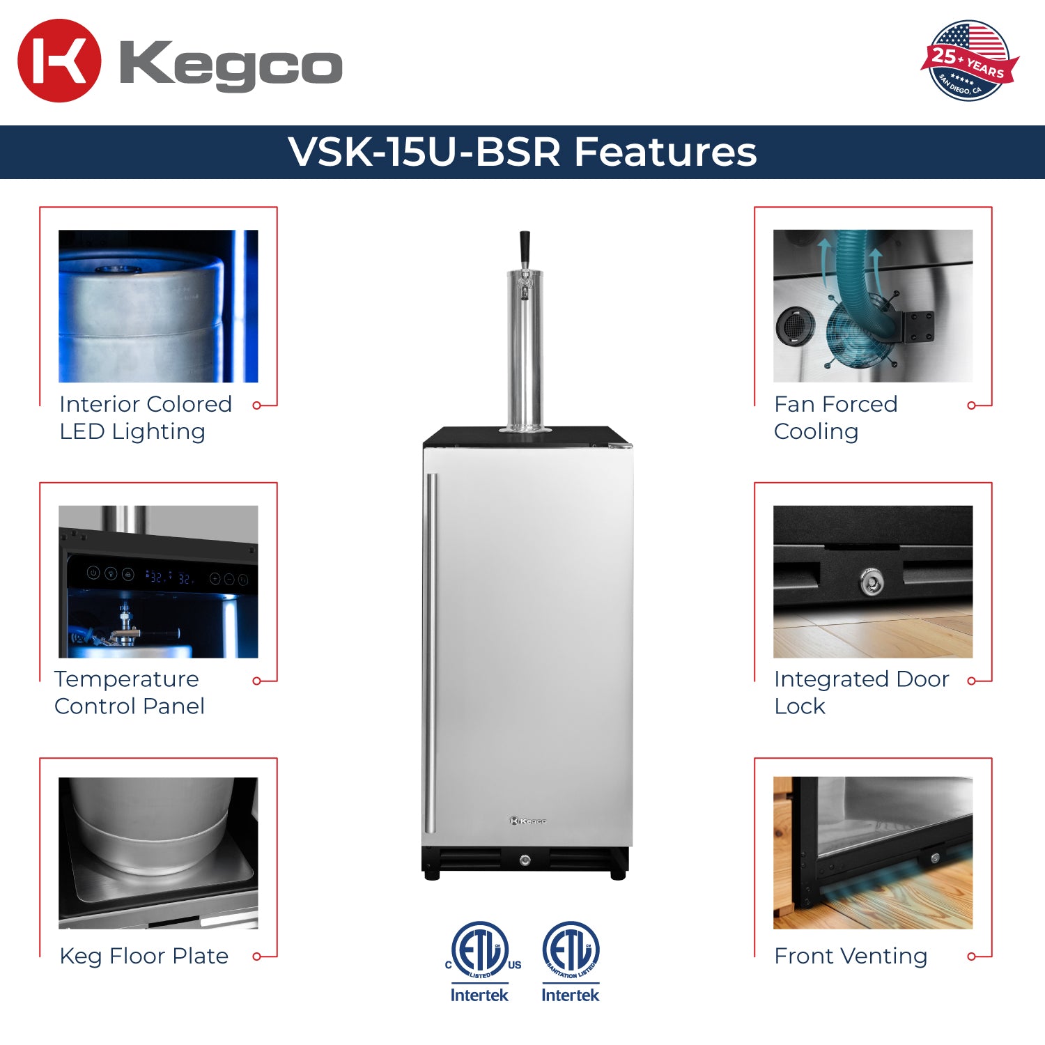 Allavino 30" Side-by-Side Single Zone Wine Refrigerator and Single Tap Kegerator  BF VS15-1WK