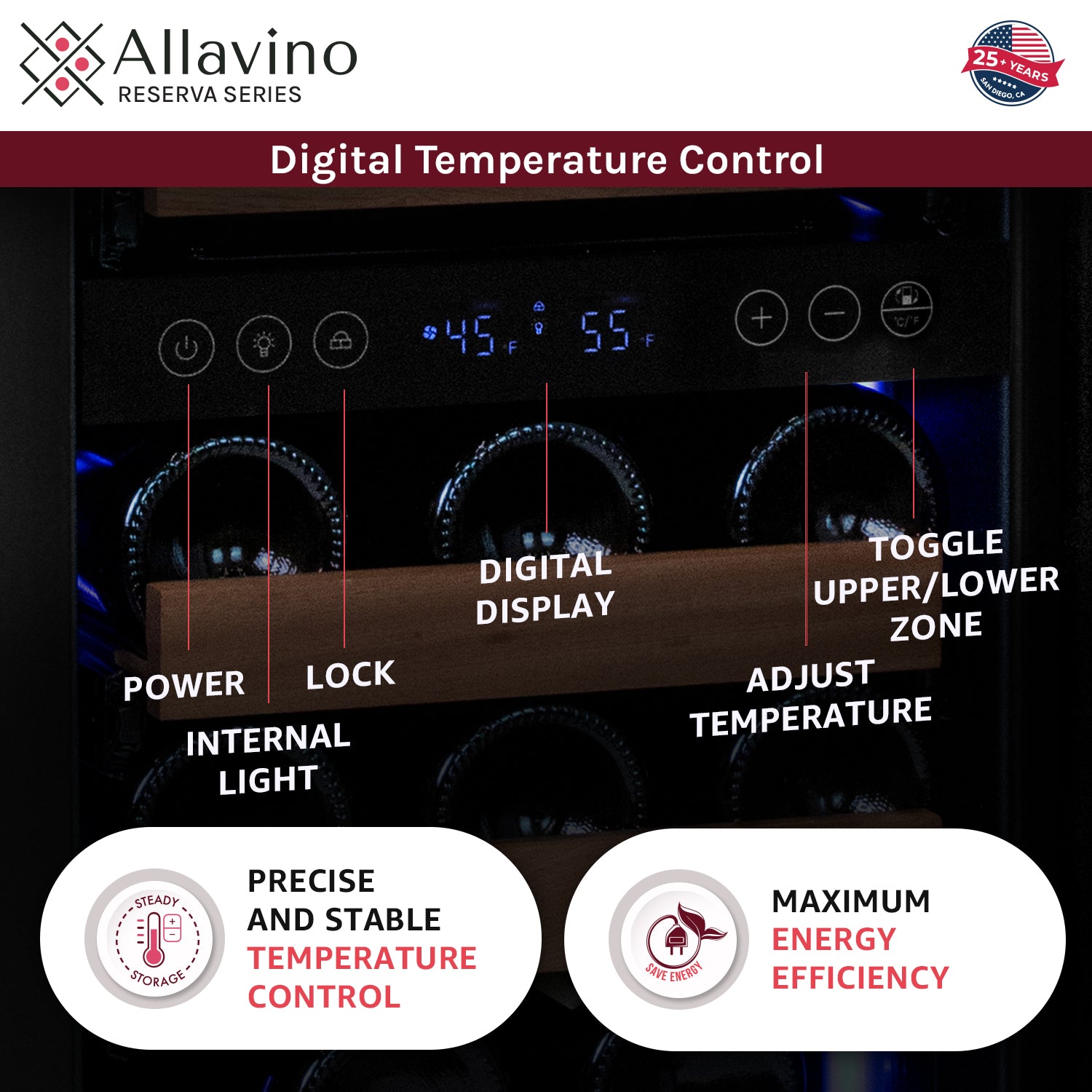 Allavino 30" Wide Side-by-Side Dual Zone Wine Refrigerator and Single Tap Kegerator BF VS15-2WK