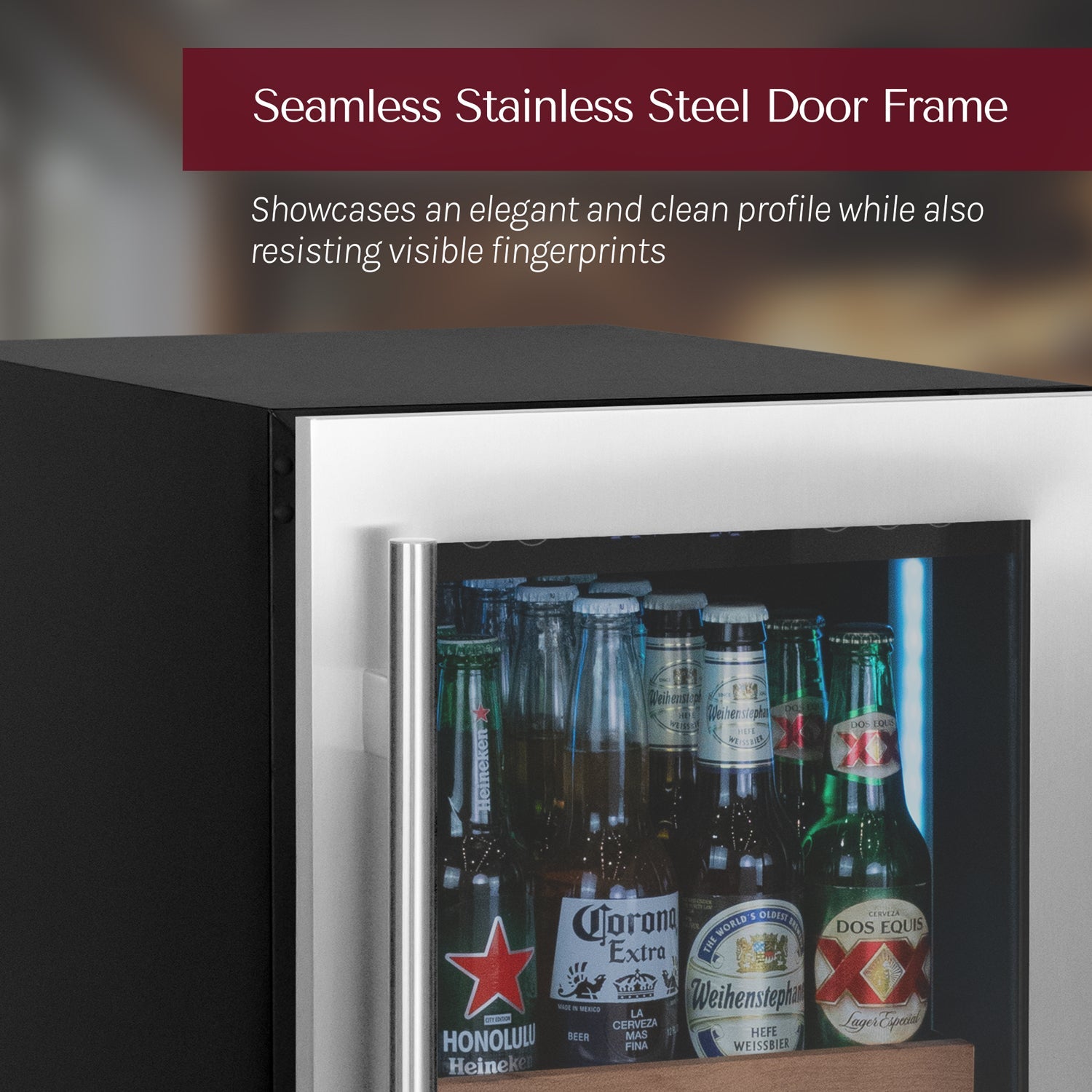 Allavino 15" Wide Reserva Series Stainless Steel Right Hinge Beverage Center AO VSBC15L-SSR