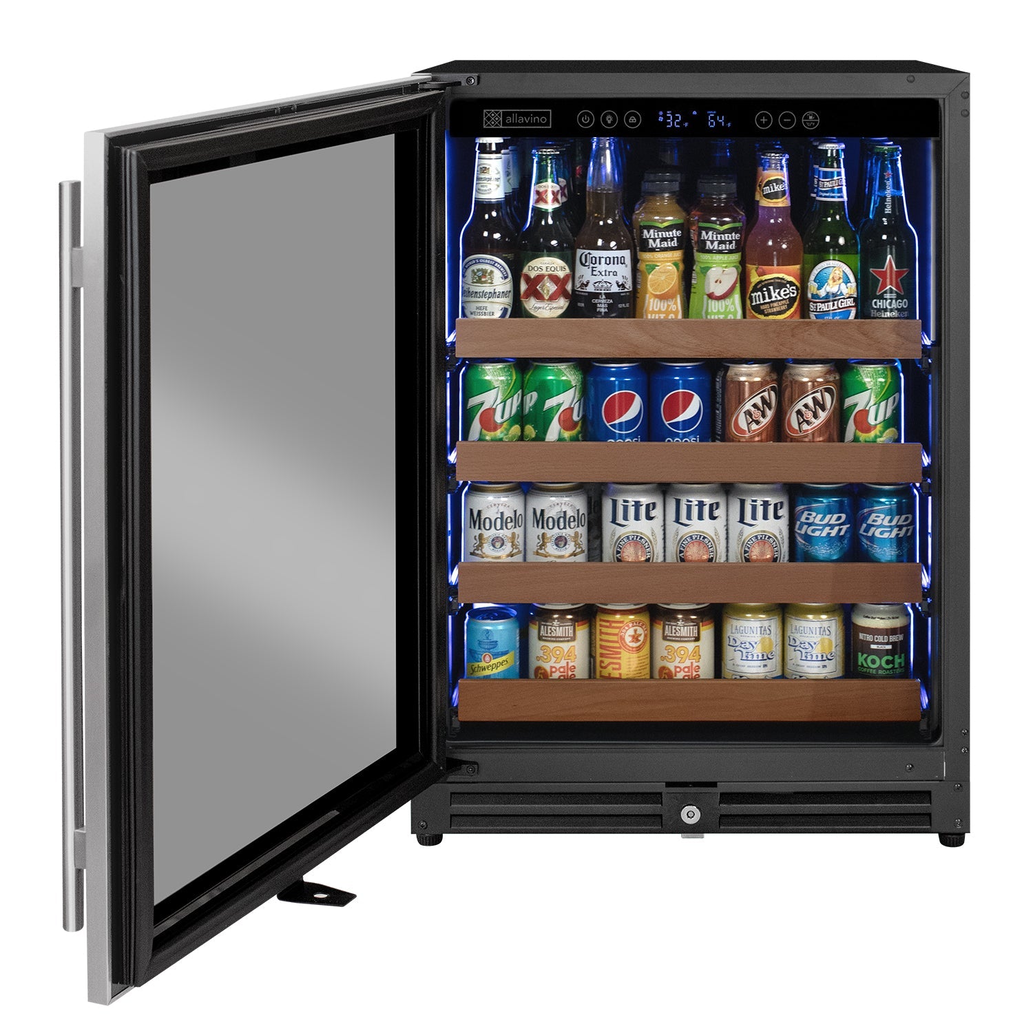 Allavino 24" Wide Reserva Series Stainless Steel Left Hinge Beverage Center  AO VSBC24L-SSL