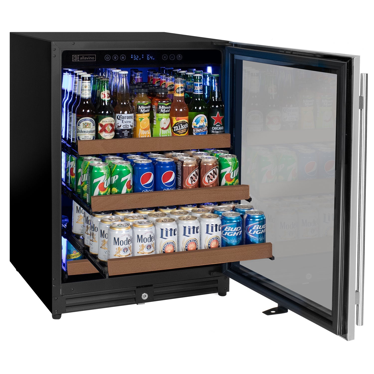 Allavino 24" Wide Reserva Series Stainless Steel Right Hinge Beverage Center AO VSBC24L-SSR