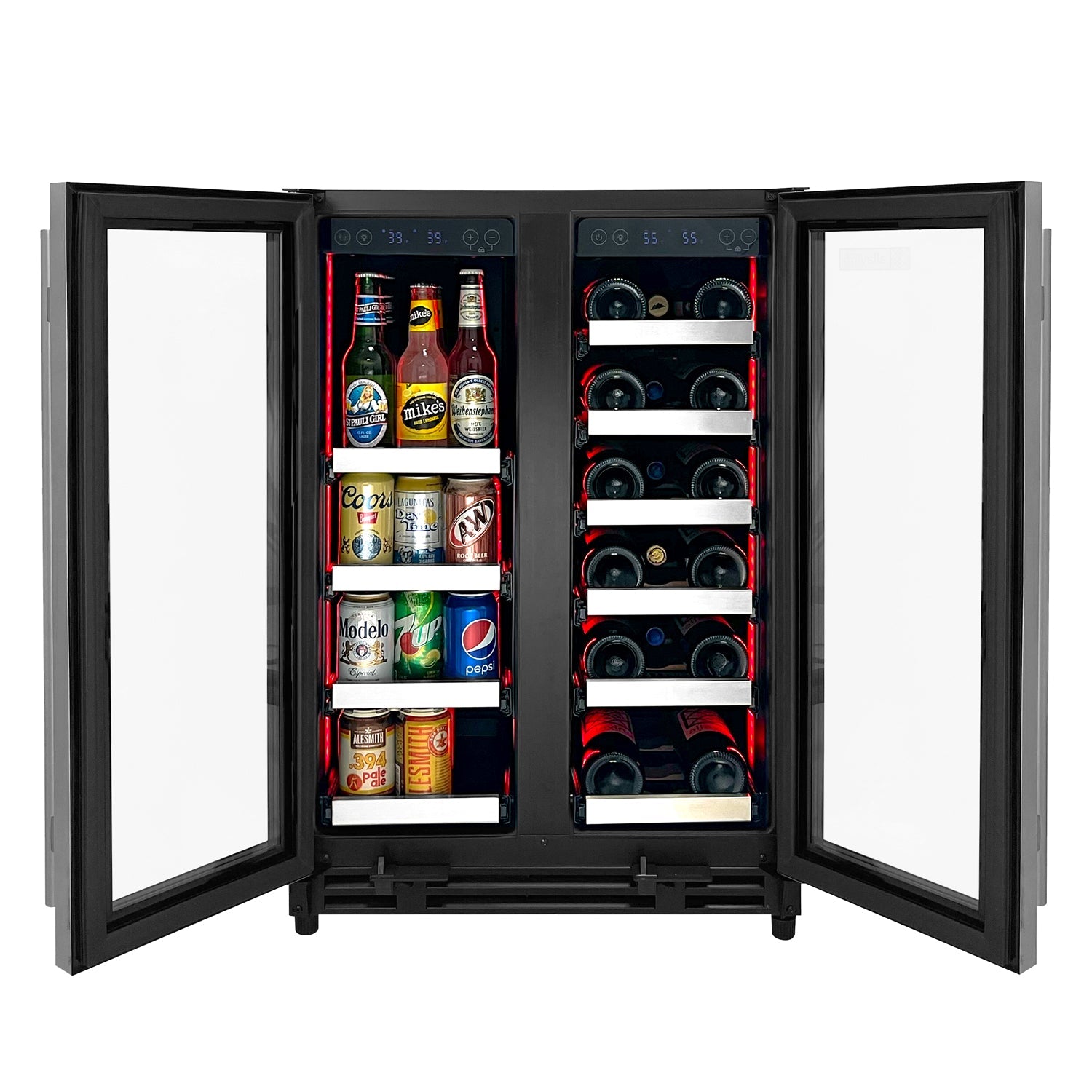 Allavino Reserva Series 24" Wide Two Door Stainless Steel Wine Refrigerator/Beverage Center AO VSBCW34FD-2S