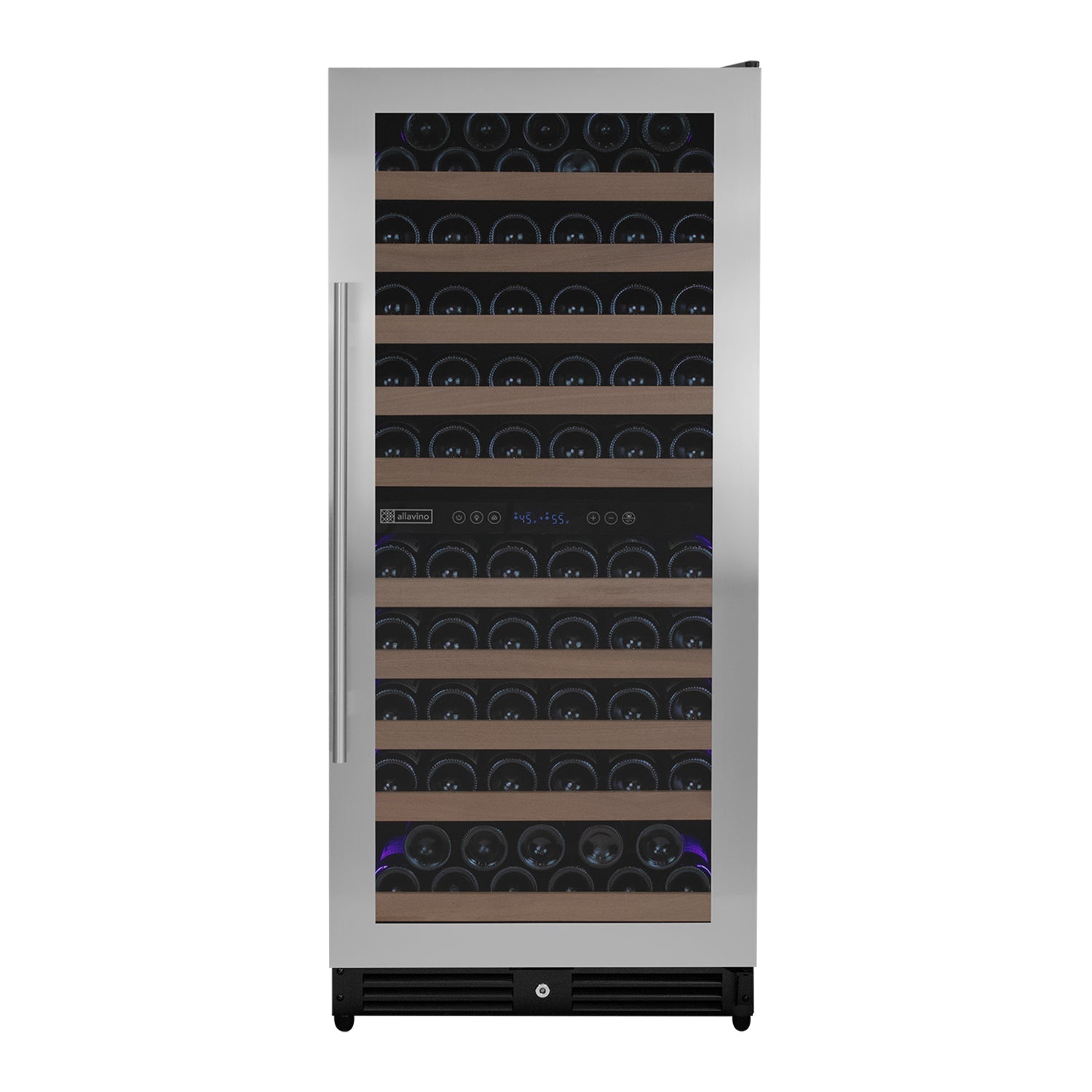 Allavino Reserva Series 119 Bottle 55" Tall Dual Zone Right Hinge Stainless Steel Wine Refrigerator  AO VSW11955D-2SR