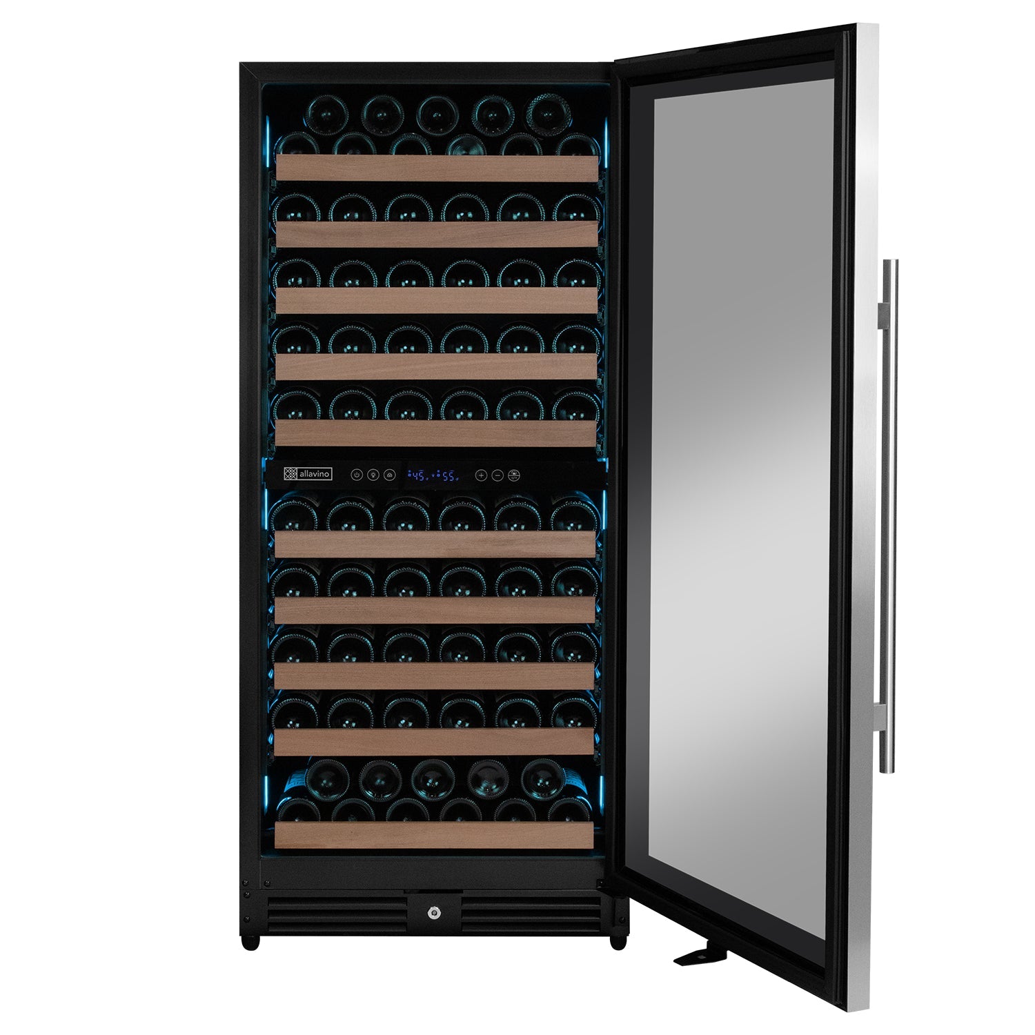 Allavino Reserva Series 119 Bottle 55" Tall Dual Zone Right Hinge Stainless Steel Wine Refrigerator  AO VSW11955D-2SR