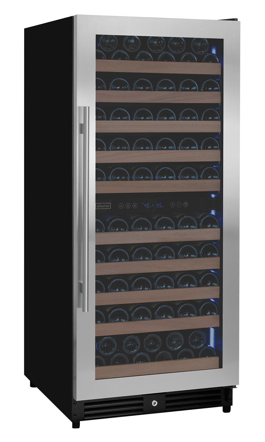 Allavino Reserva Series 119 Bottle 55" Tall Dual Zone Right Hinge Stainless Steel Wine Refrigerator  AO VSW11955D-2SR
