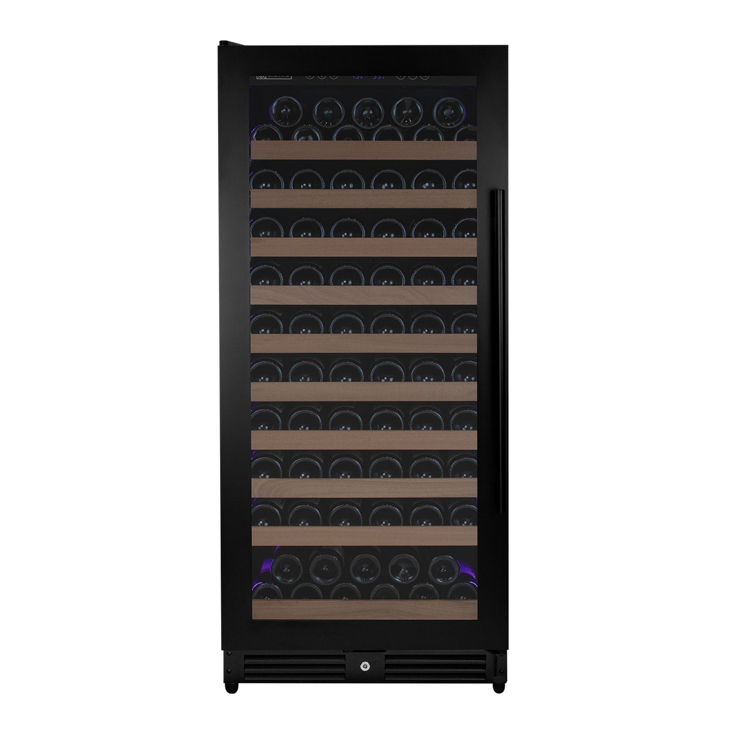 Allavino Reserva Series 119 Bottle 55" Semi Tall Single Zone Left Hinge Black Metal Wine Refrigerator AO VSW11955S-1BL