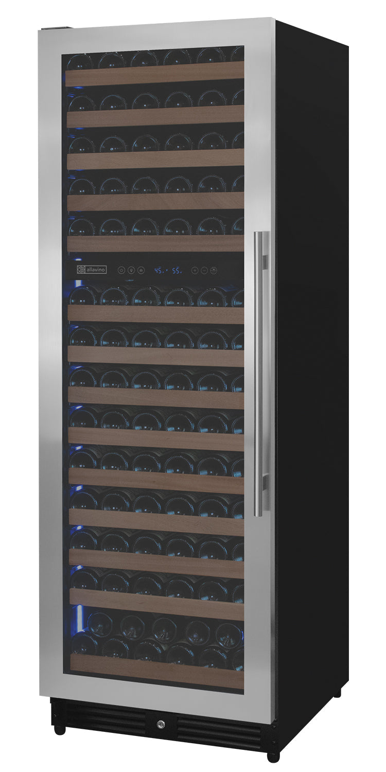 Allavino Reserva Series 154 Bottle 71" Tall Dual Zone Left Hinge Stainless Steel Wine Refrigerator AO VSW15471D-2SL