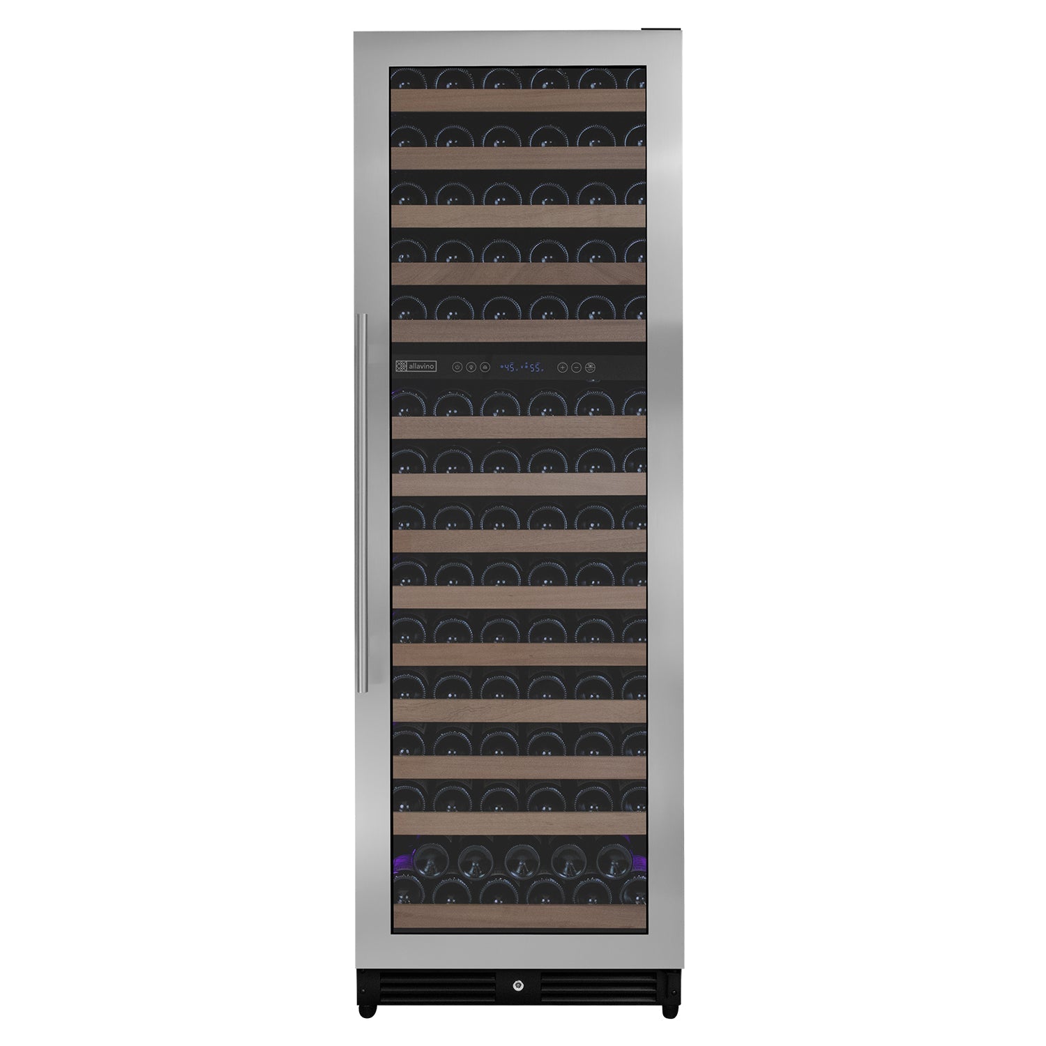 Allavino Reserva Series 154 Bottle 71" Tall Dual Zone Right Hinge Stainless Steel Wine Refrigerator AO VSW15471D-2SR