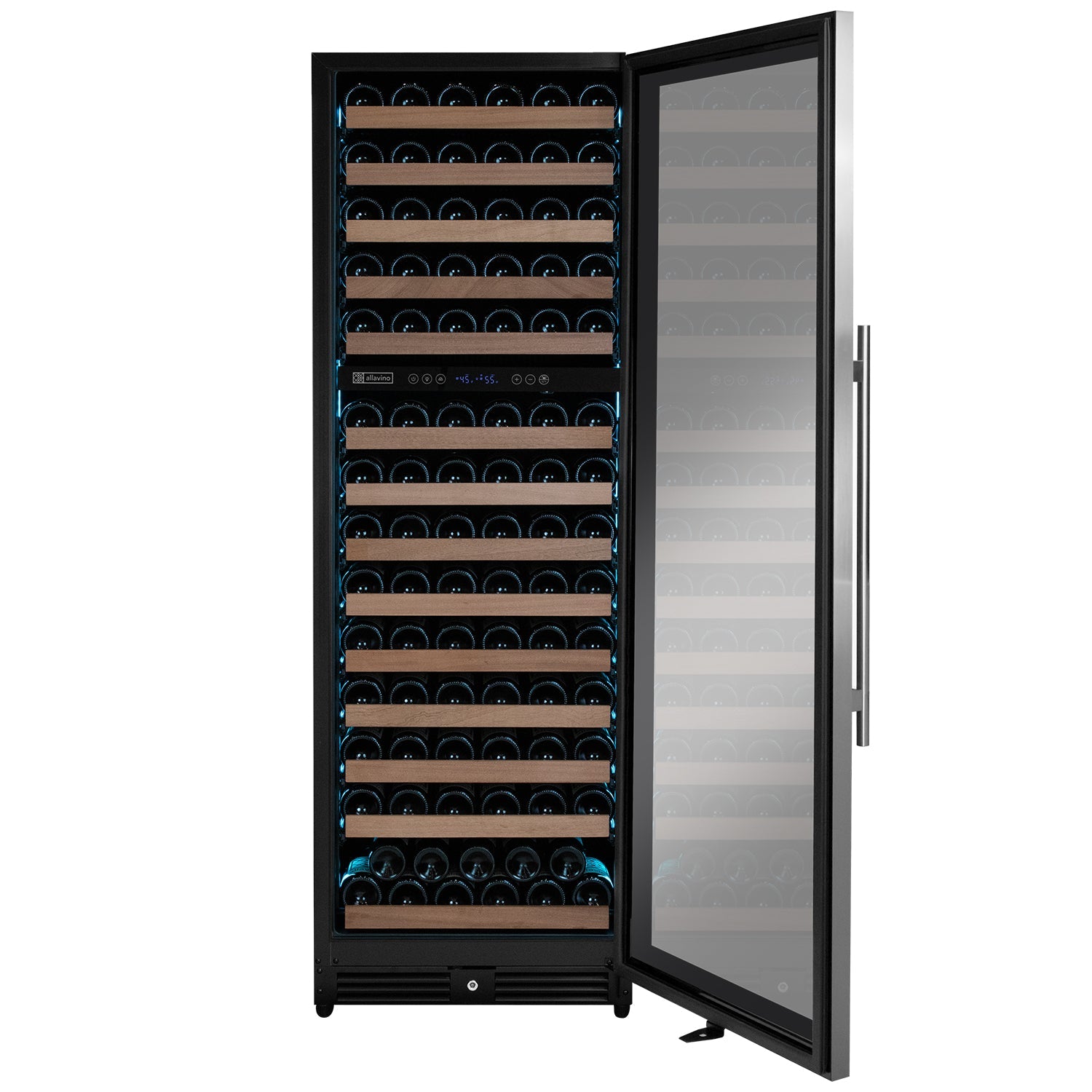 Allavino Reserva Series 154 Bottle 71" Tall Dual Zone Right Hinge Stainless Steel Wine Refrigerator AO VSW15471D-2SR
