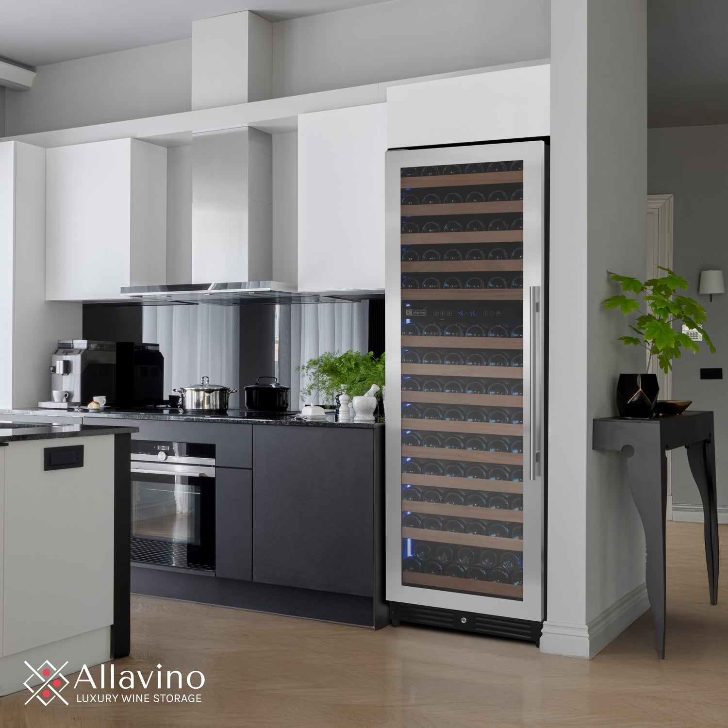 Allavino Reserva Series 154 Bottle 71" Tall Dual Zone Right Hinge Stainless Steel Wine Refrigerator AO VSW15471D-2SR