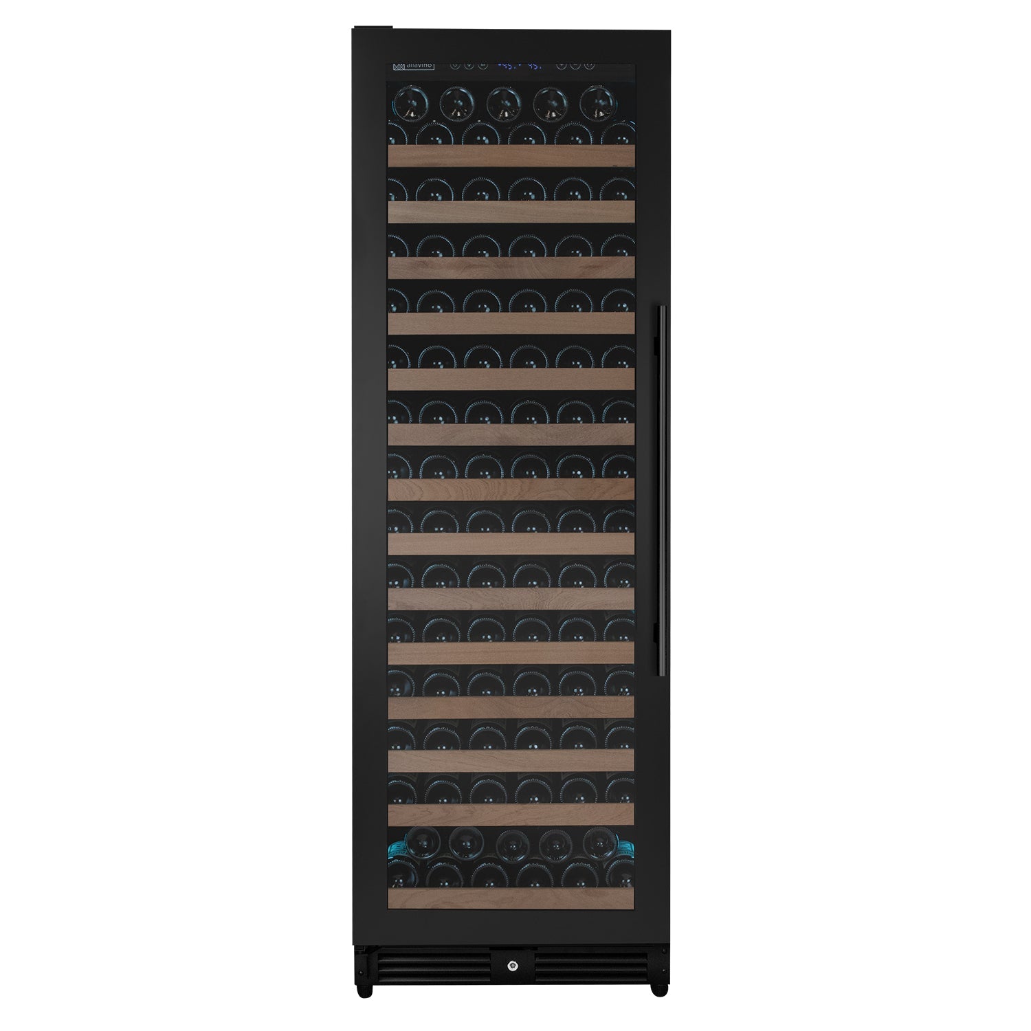 Allavino Reserva Series 163 Bottle 71" Tall Single Zone Left Hinge Black Metal Wine Cooler Refrigerator AO VSW16371S-1BL