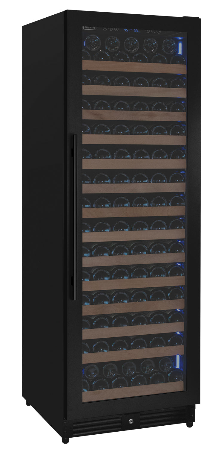 Allavino Reserva Series 163 Bottle 71" Tall Single Zone Right Hinge Black Metal Wine Cooler Refrigerator AO VSW16371S-1BR