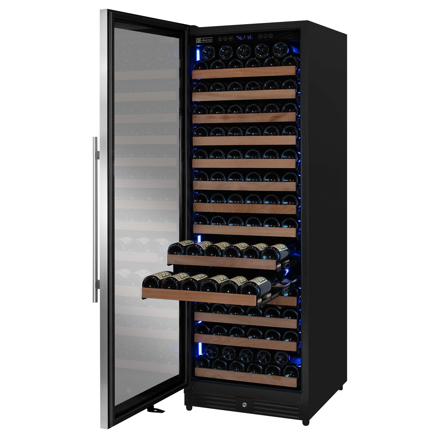 Allavino Reserva Series 163 Bottle 71" Tall Single Zone Left Hinge Stainless Steel Wine Refrigerator AO VSW16371S-1SL