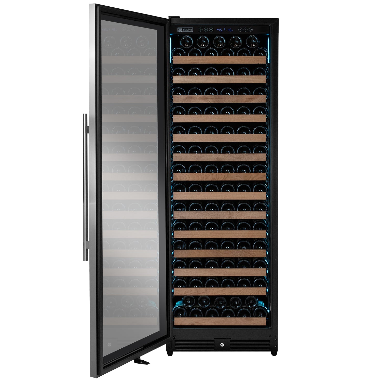 Allavino Reserva Series 163 Bottle 71" Tall Single Zone Left Hinge Stainless Steel Wine Refrigerator AO VSW16371S-1SL