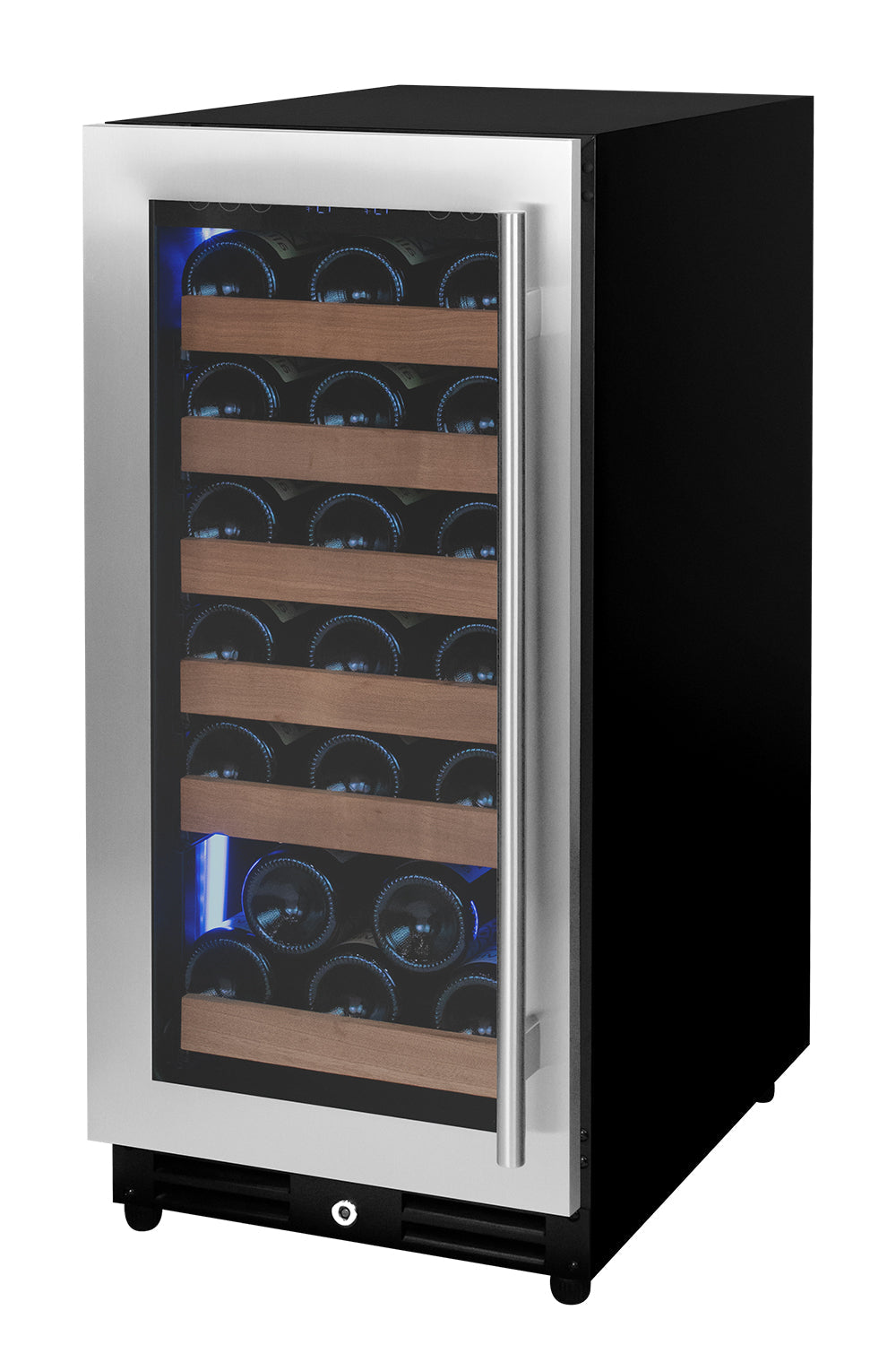 Allavino 15" Wide Reserva Series 30 Bottle Single Zone Stainless Steel Left Hinge Wine Refrigerator  AO VSW3015S-1SL
