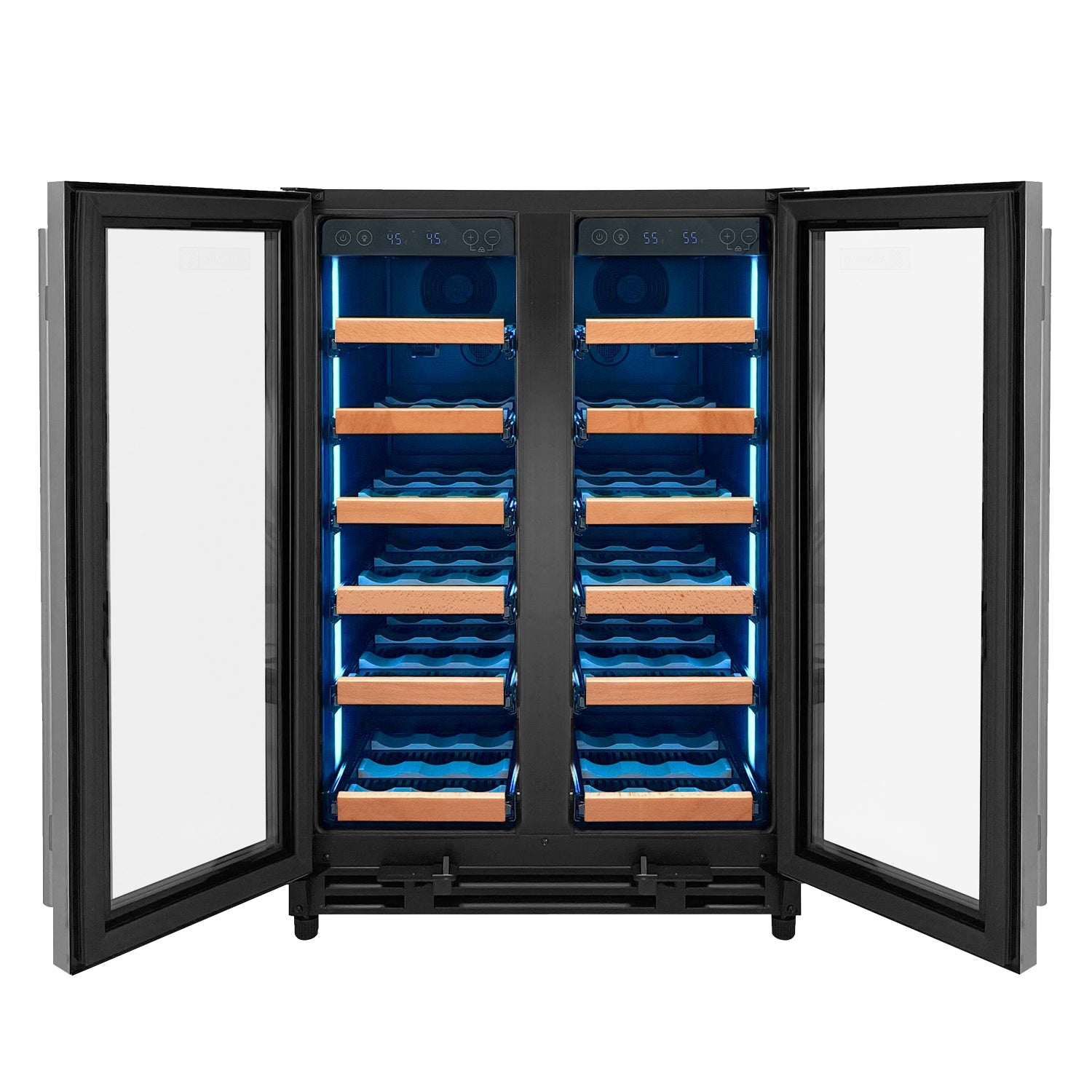 Allavino Reserva Series 36 Bottle Dual Zone Wine Refrigerator with Stainless Steel French Doors AO VSW3634FD-2S