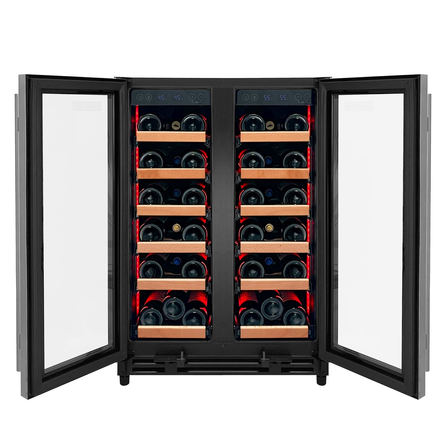 Allavino Reserva Series 36 Bottle Dual Zone Wine Refrigerator with Stainless Steel French Doors AO VSW3634FD-2S