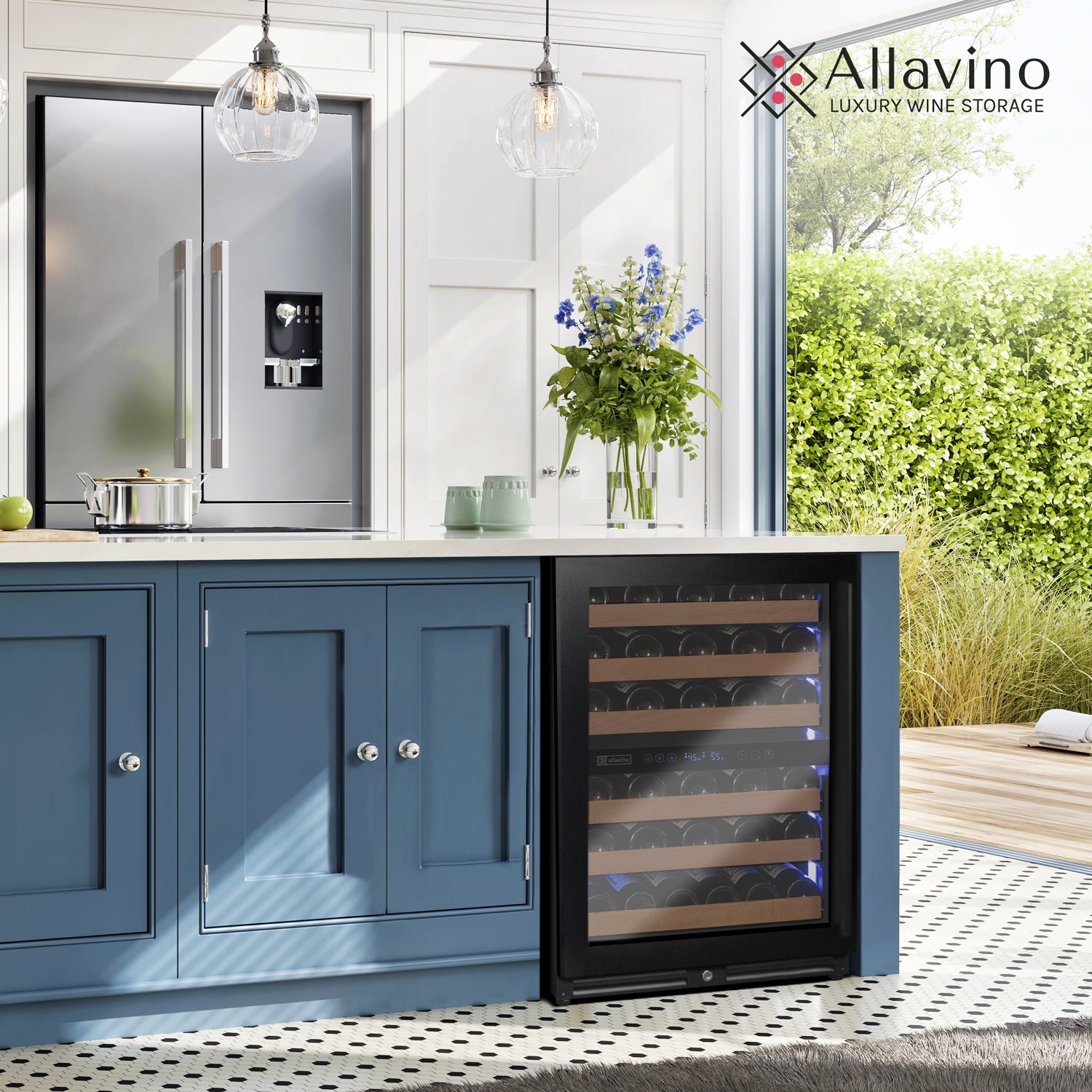 Allavino Reserva Series - 51 Bottle Dual Zone Built-in Luxury Wine Refrigerator with Black Door - Left Hinge AO VSW5134D-2BL
