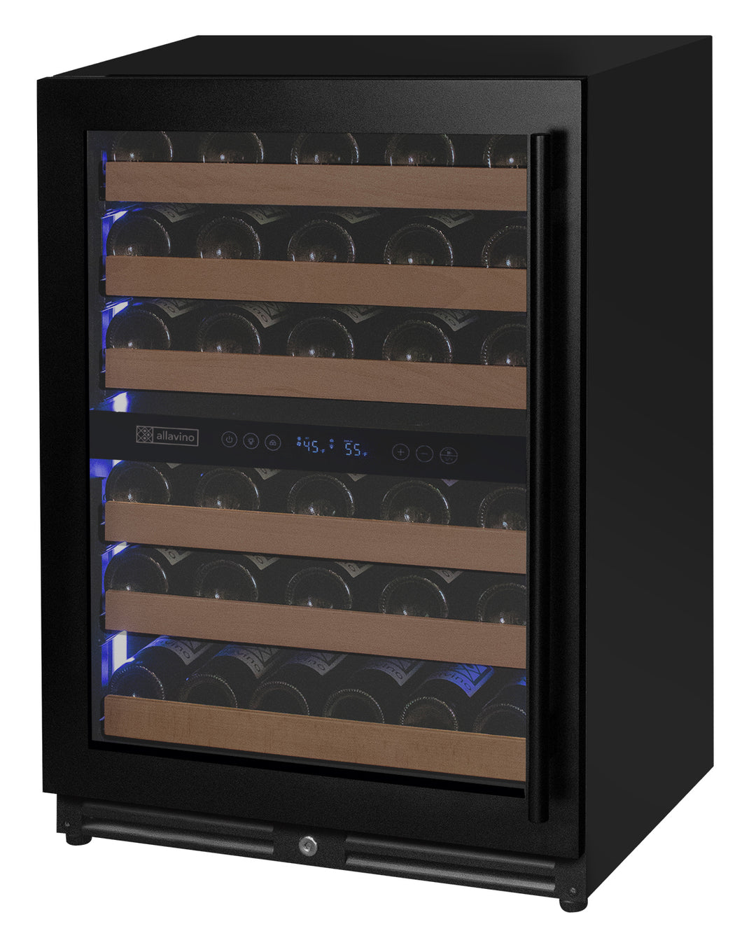 Allavino Reserva Series - 51 Bottle Dual Zone Built-in Luxury Wine Refrigerator with Black Door - Left Hinge AO VSW5134D-2BL