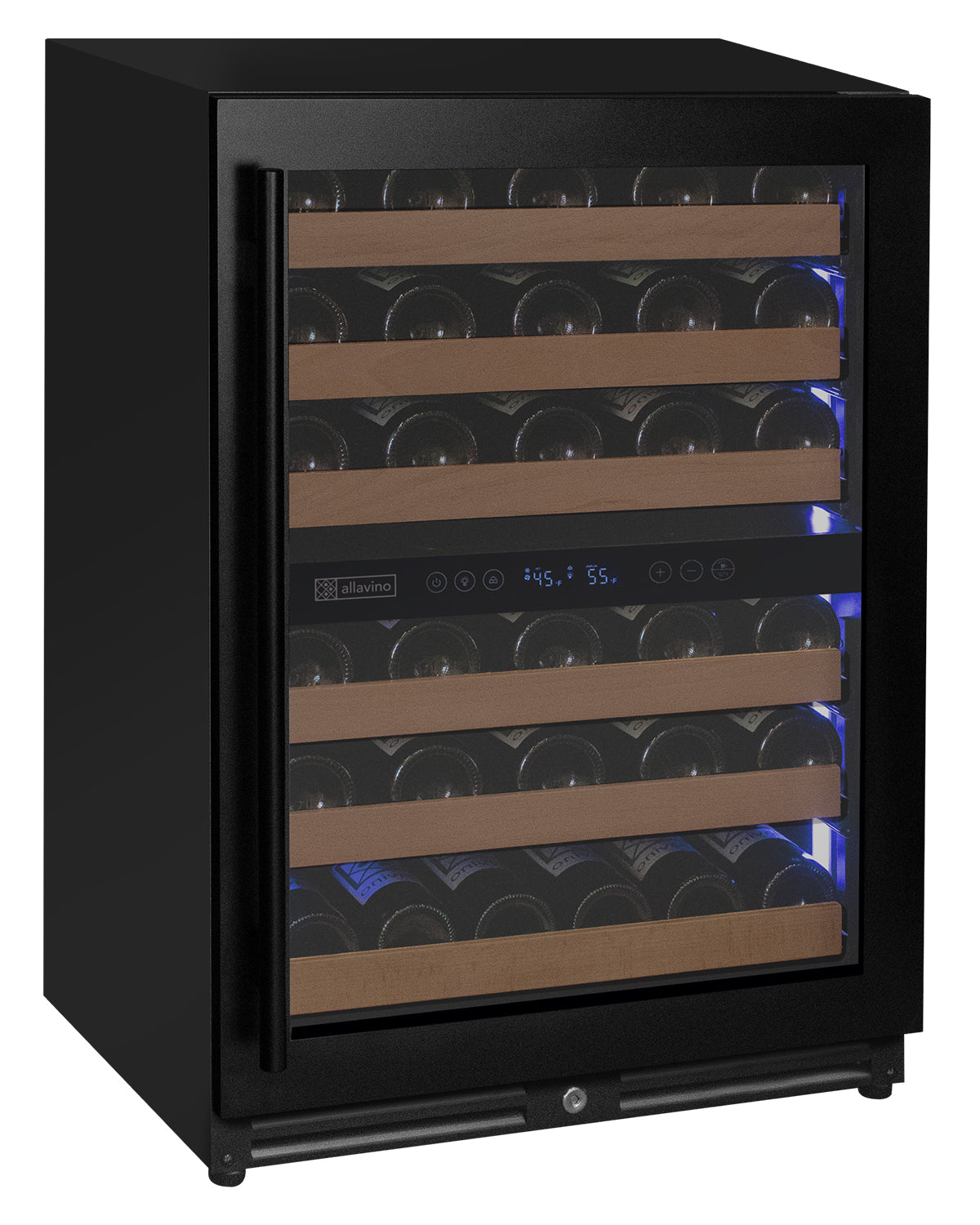 Allavino Reserva Series - 51 Bottle Dual Zone Built-in Luxury Wine Refrigerator with Black Door - Right Hinge AO VSW5134D-2BR