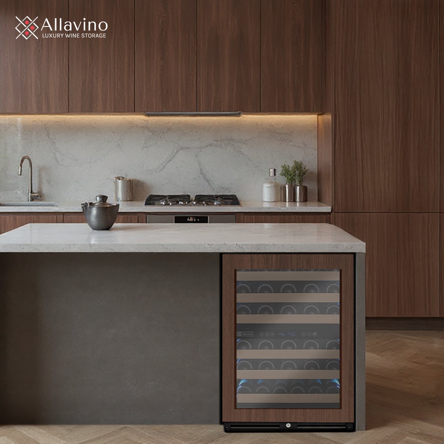 Allavino Reserva Series - 56 Bottle Dual Zone Built-in Luxury Wine Refrigerator with Panel Ready Overlay Door - Right Hinge AO VSW5134D-2PRR