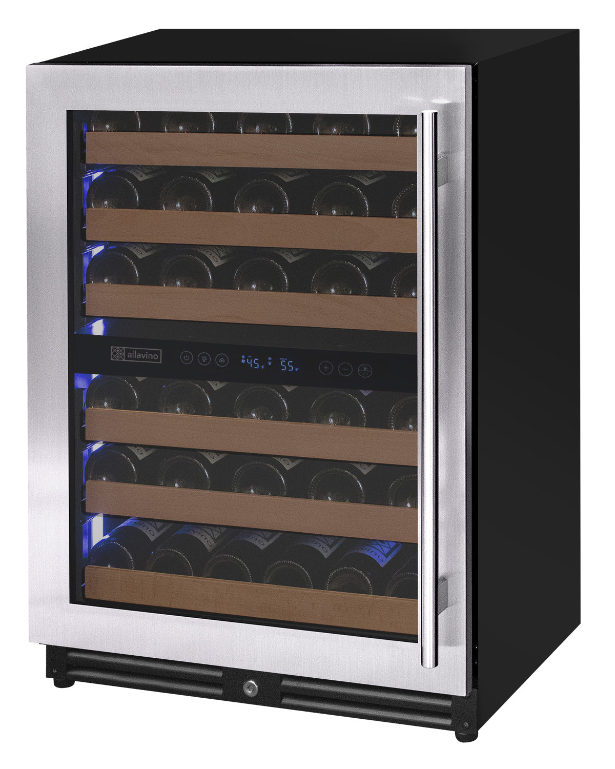 Allavino Reserva Series - 51 Bottle Dual Zone Built-in Luxury Wine Refrigerator with Stainless Steel Door - Left Hinge AO VSW5134D-2SL