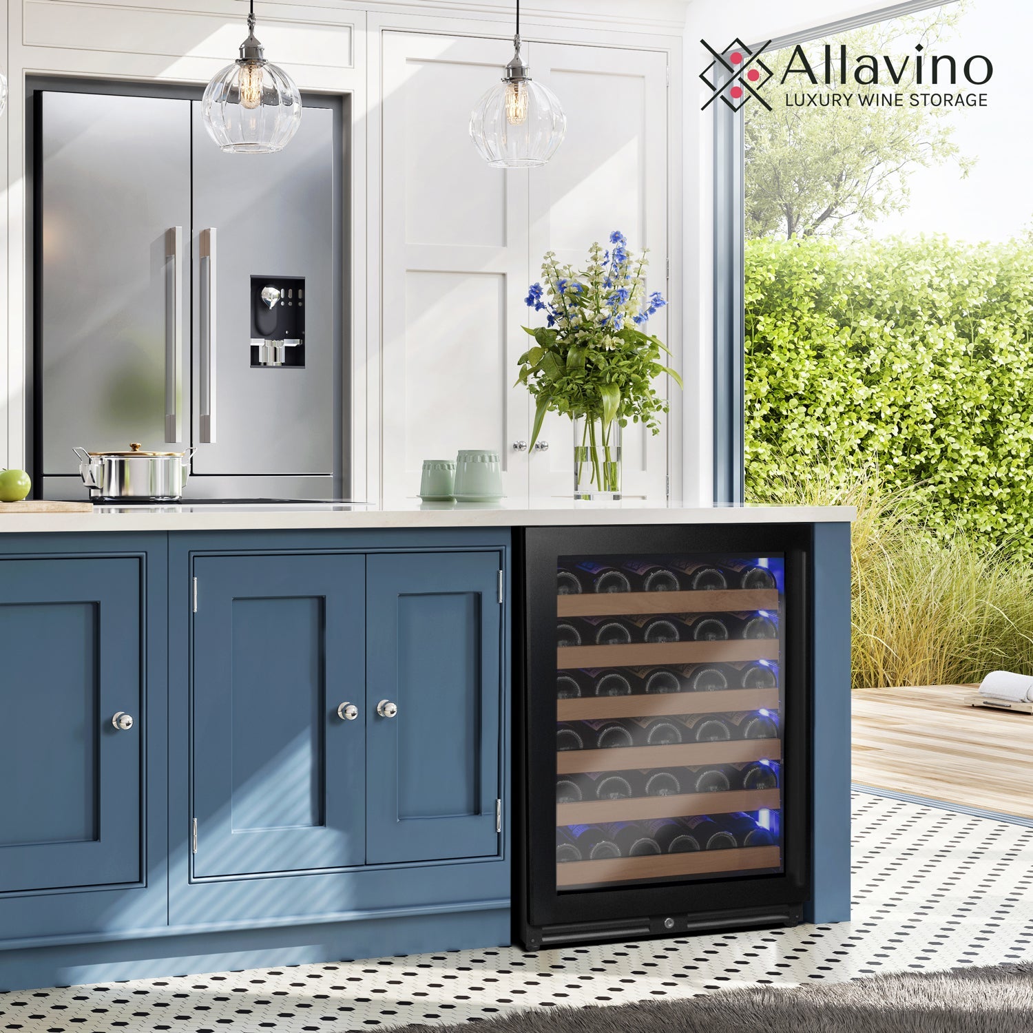 Allavino Reserva Series - 51 Bottle Single Zone Built-in Luxury Wine Refrigerator with Black Door - Left Hinge AO VSW5134S-1BL