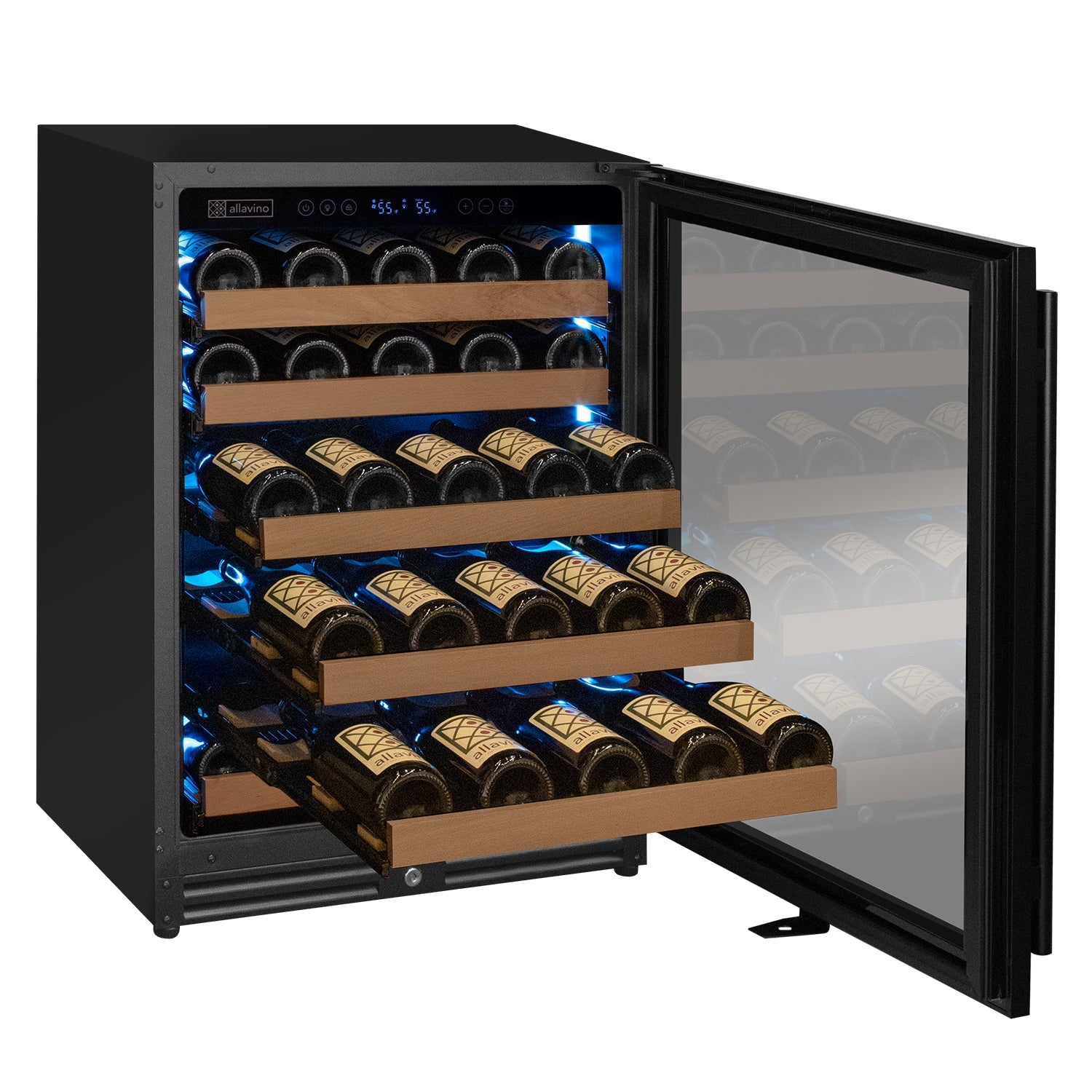 Allavino Reserva Series - 51 Bottle Single Zone Built-in Luxury Wine Refrigerator with Black Door - Right Hinge AO VSW5134S-1BR