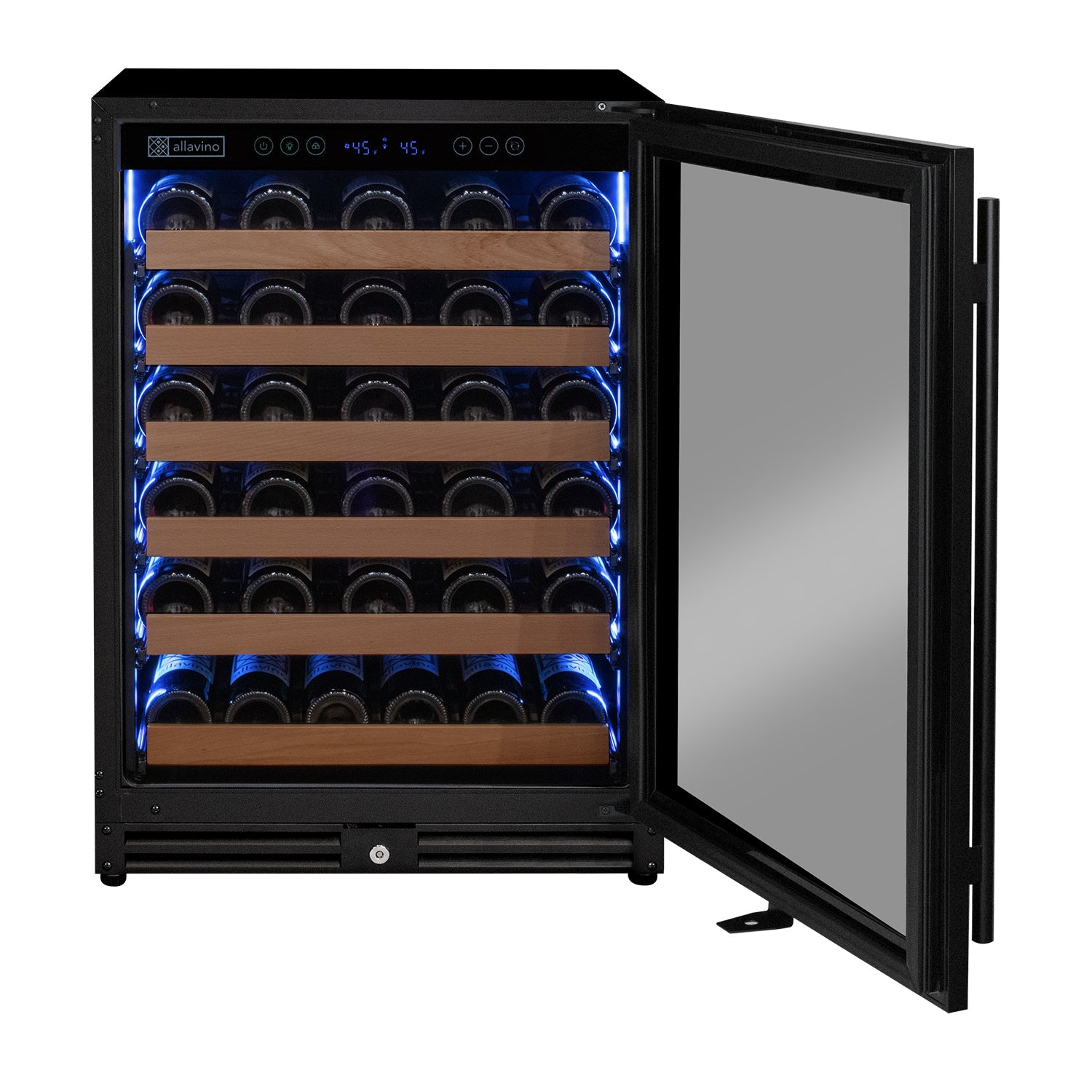 Allavino Reserva Series - 51 Bottle Single Zone Built-in Luxury Wine Refrigerator with Black Door - Right Hinge AO VSW5134S-1BR