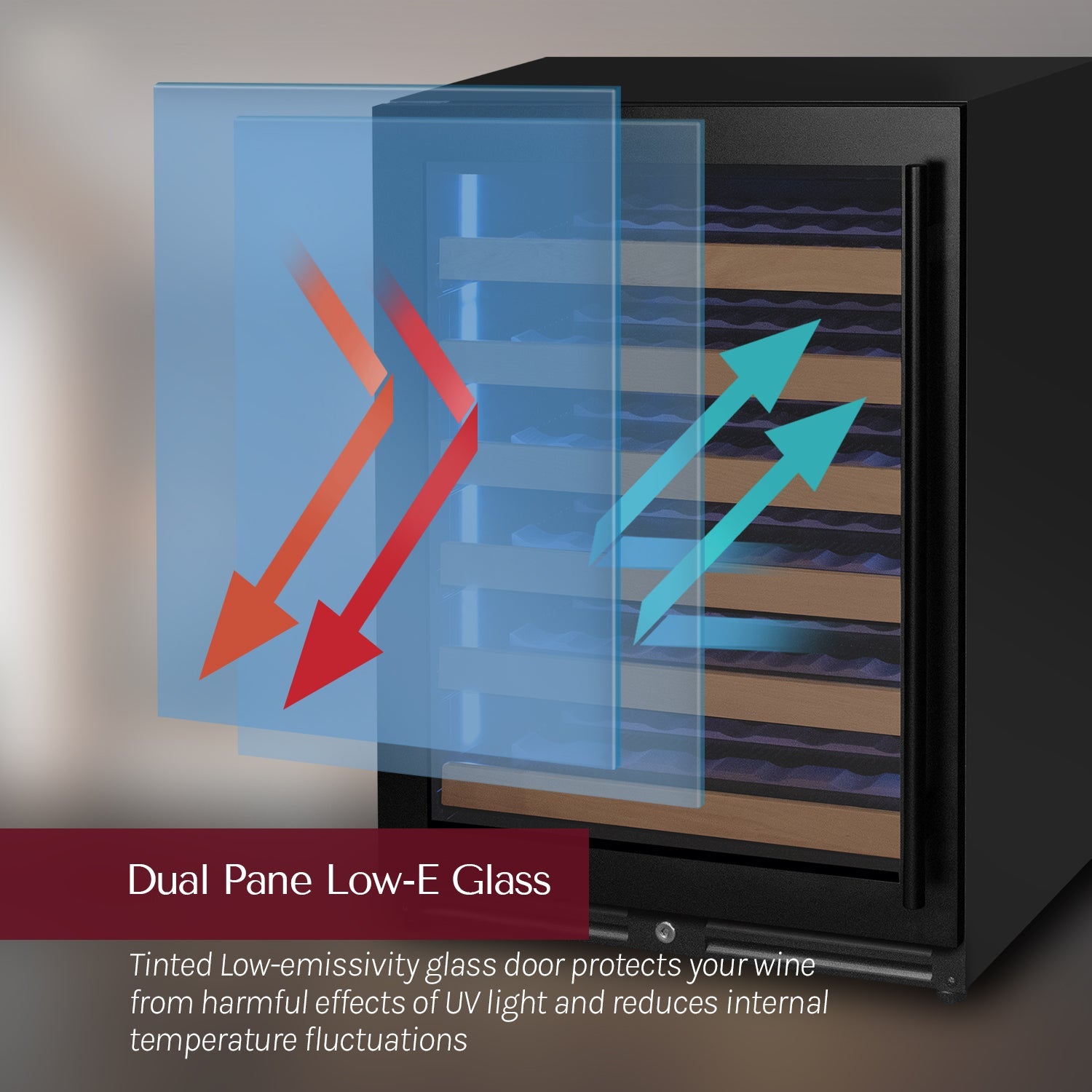 Allavino Reserva Series - 51 Bottle Single Zone Built-in Luxury Wine Refrigerator with Black Door - Right Hinge AO VSW5134S-1BR