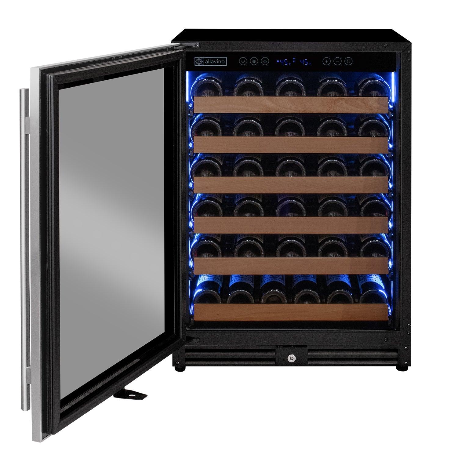 Allavino Reserva Series - 51 Bottle Single Zone Built-in Luxury Wine Refrigerator with Stainless Steel Door - Left Hinge AO VSW5134S-1SL