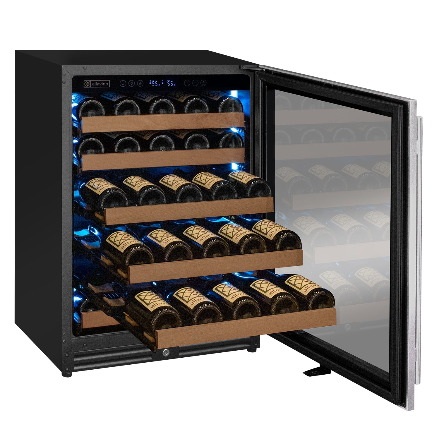 Allavino Reserva Series - 51 Bottle Single Zone Built-in Luxury Wine Refrigerator with Stainless Steel Door - Right Hinge AO VSW5134S-1SR