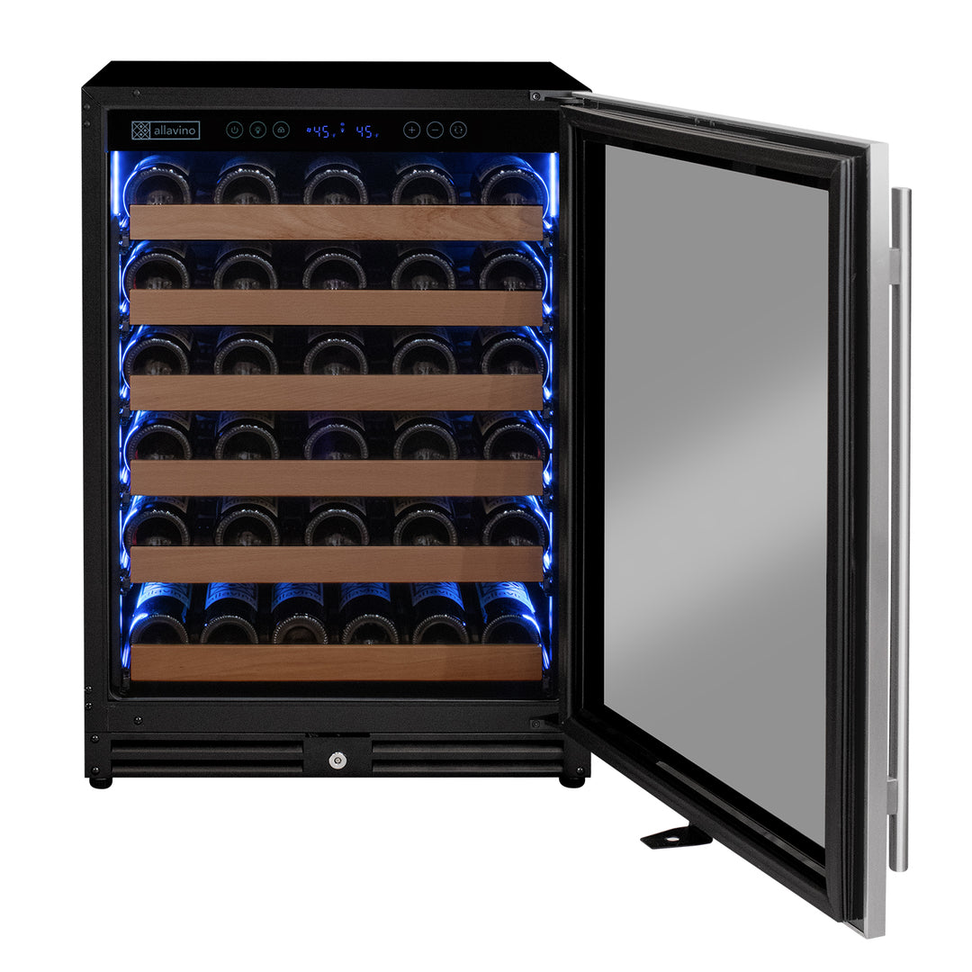 Allavino Reserva Series - 51 Bottle Single Zone Built-in Luxury Wine Refrigerator with Stainless Steel Door - Right Hinge AO VSW5134S-1SR