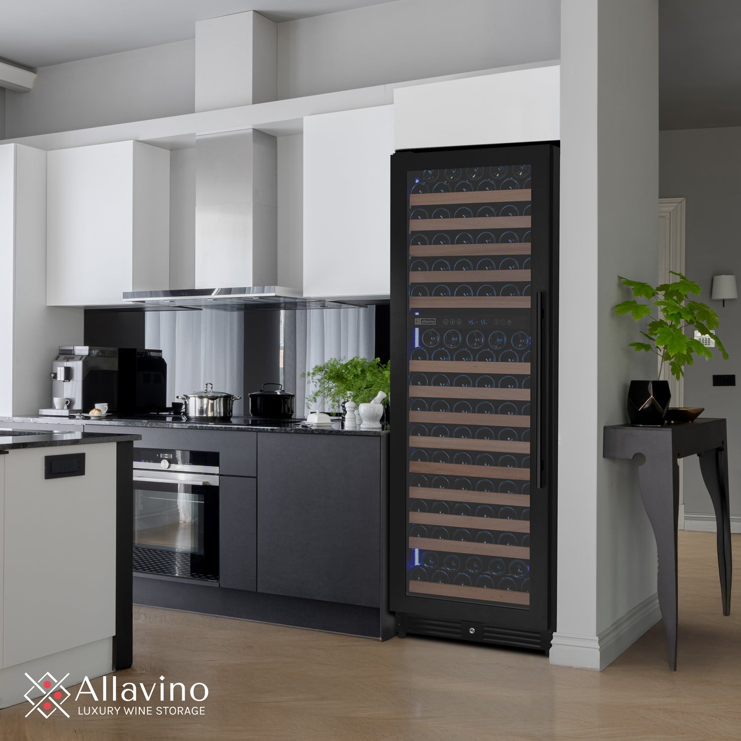 Allavino Reserva Series 172 Bottle Dual Zone Built-in Wine Refrigerator with Black Metal Door - Left Hinge AO VSW71LD-2BL