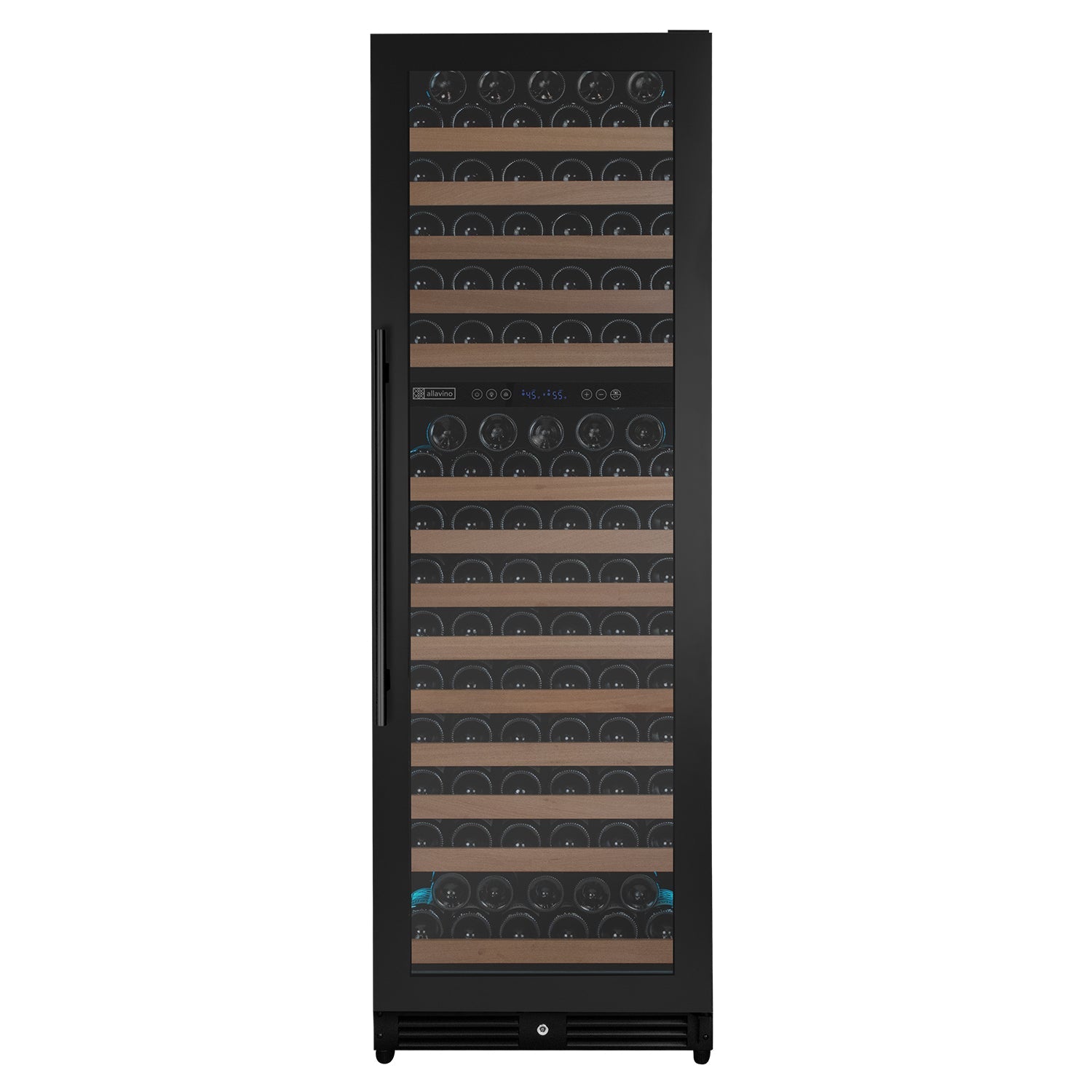 Allavino Reserva Series 172 Bottle Dual Zone Built-in Wine Refrigerator with Black Metal Door - Right Hinge AO VSW71LD-2BR