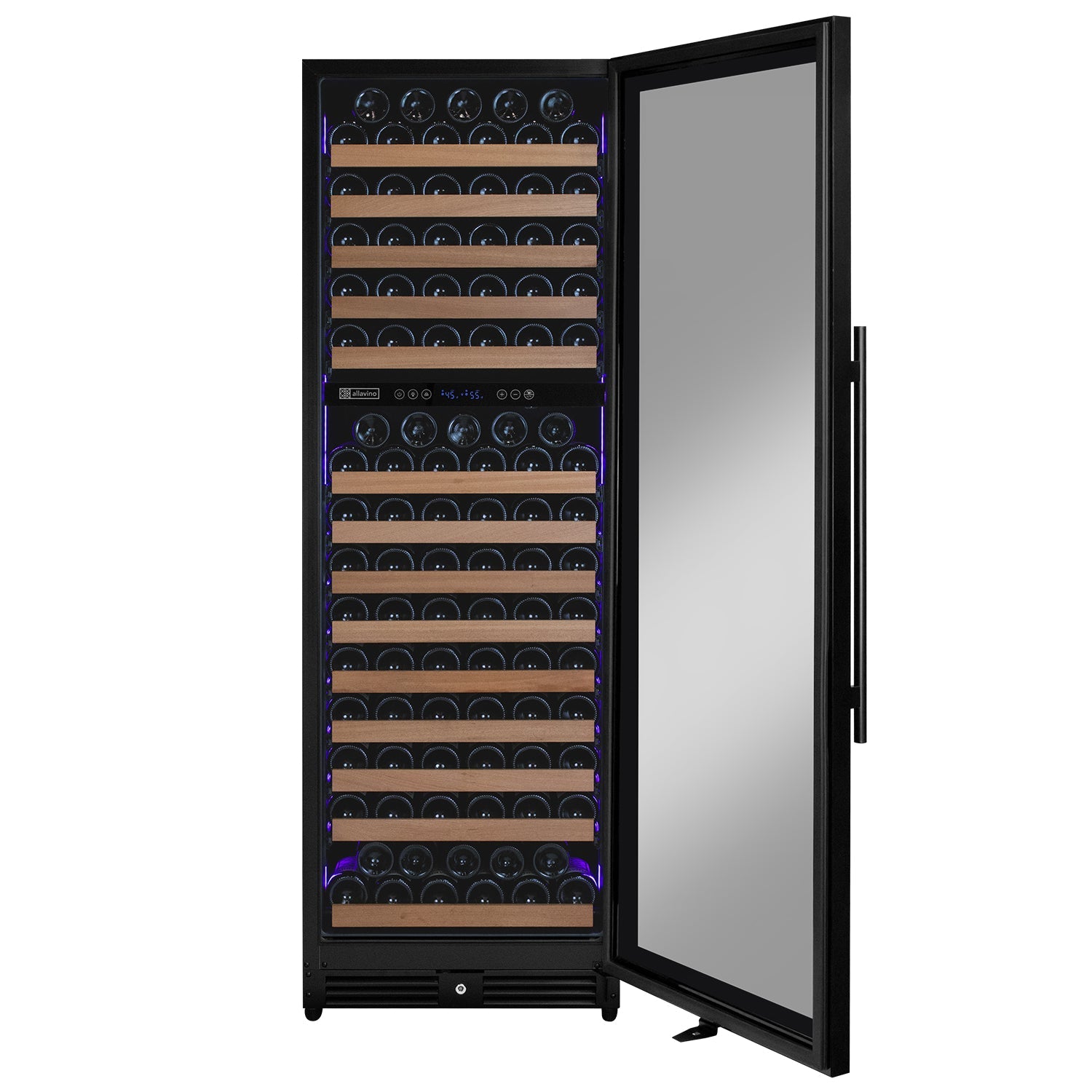 Allavino Reserva Series 172 Bottle Dual Zone Built-in Wine Refrigerator with Black Metal Door - Right Hinge AO VSW71LD-2BR