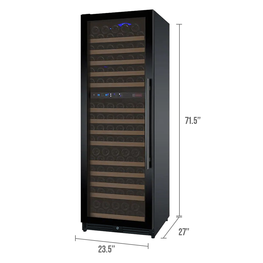Allavino 24" Wide FlexCount II Tru-Vino 172 Bottle Dual Zone Black Left Hinge Wine Refrigerator AO VSWR172-2BL20