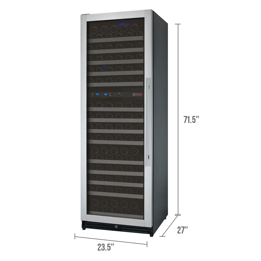 Allavino 24" Wide FlexCount II Tru-Vino 172 Bottle Dual Zone Stainless Steel Left Hinge Wine Refrigerator  AO VSWR172-2SL20