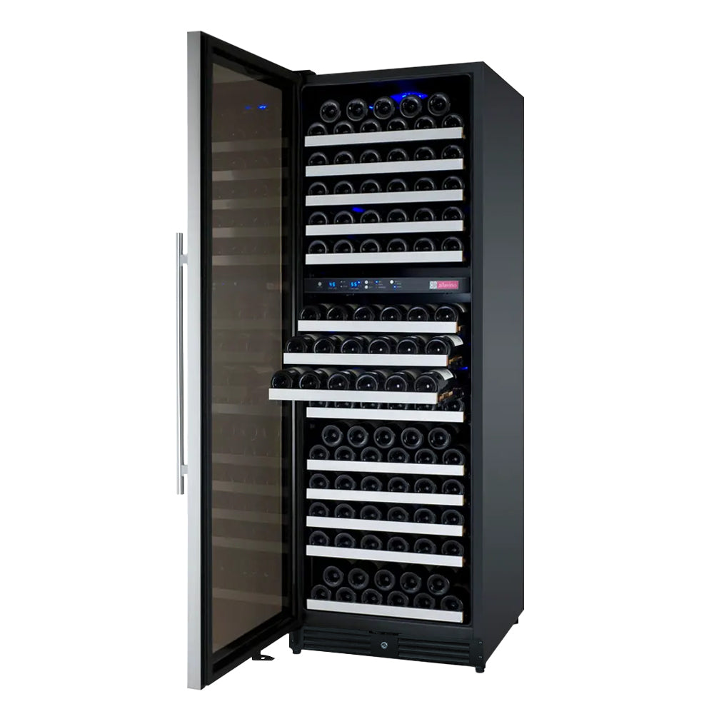 Allavino 24" Wide FlexCount II Tru-Vino 172 Bottle Dual Zone Stainless Steel Left Hinge Wine Refrigerator  AO VSWR172-2SL20