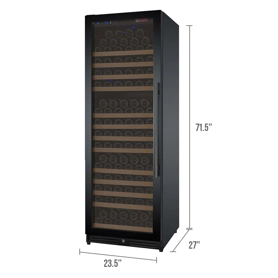 Allavino 24" Wide FlexCount II Tru-Vino 177 Bottle Single Zone Black Left Hinge Wine Refrigerator AO VSWR177-1BL20