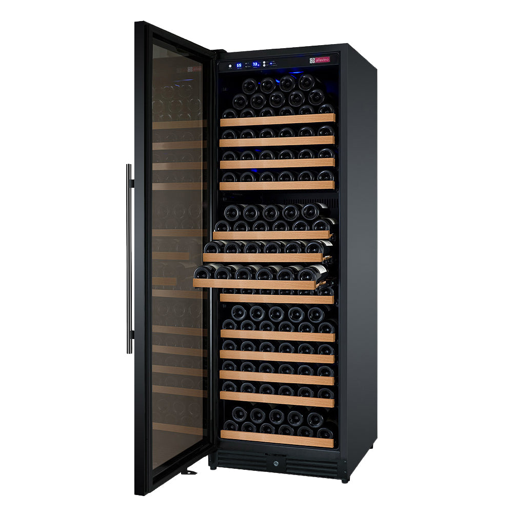 Allavino 24" Wide FlexCount II Tru-Vino 177 Bottle Single Zone Black Left Hinge Wine Refrigerator AO VSWR177-1BL20