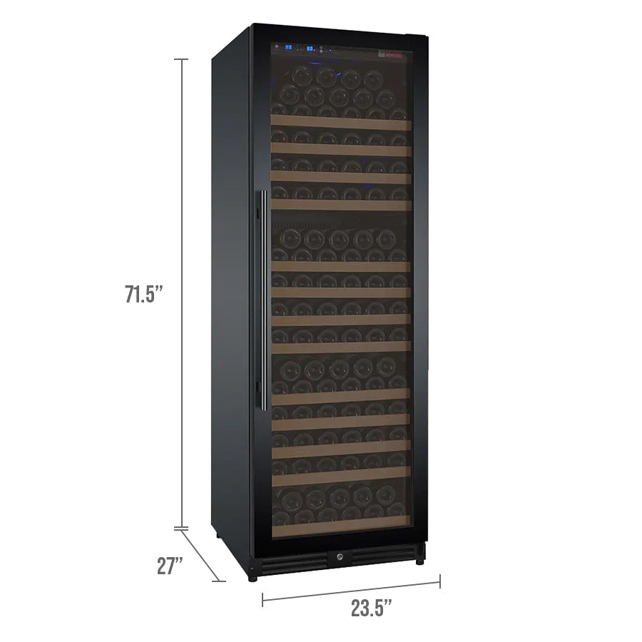 Allavino 24" Wide FlexCount II Tru-Vino 177 Bottle Single Zone Black Right Hinge Wine Refrigerator AO VSWR177-1BR20
