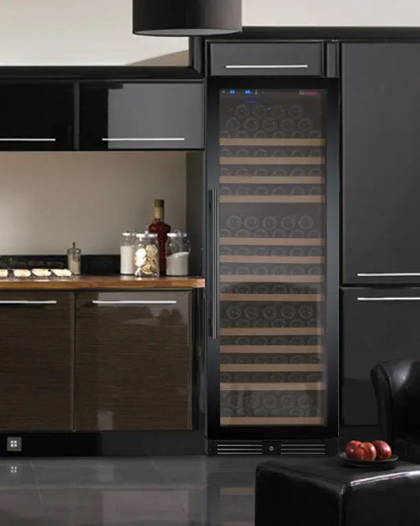 Allavino 24" Wide FlexCount II Tru-Vino 177 Bottle Single Zone Black Right Hinge Wine Refrigerator AO VSWR177-1BR20