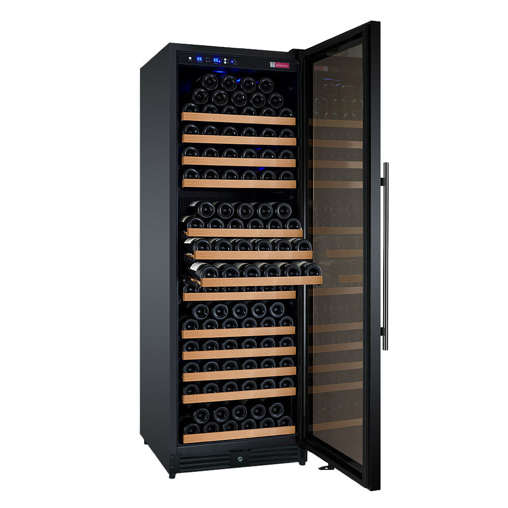 Allavino 24" Wide FlexCount II Tru-Vino 177 Bottle Single Zone Black Right Hinge Wine Refrigerator AO VSWR177-1BR20