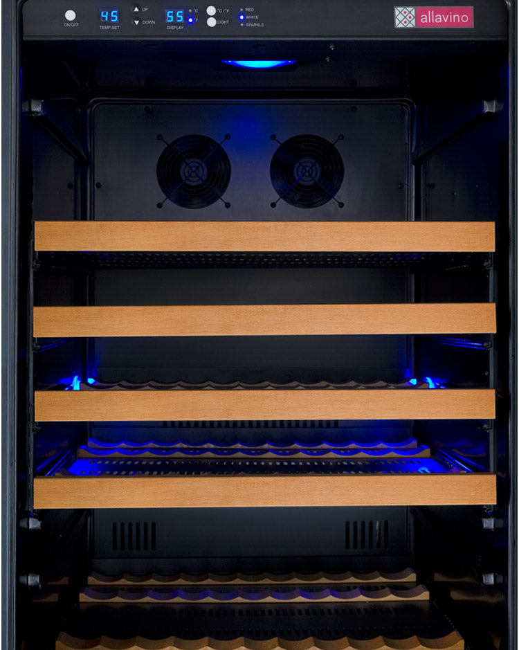Allavino 24" Wide FlexCount II Tru-Vino 177 Bottle Single Zone Black Right Hinge Wine Refrigerator AO VSWR177-1BR20