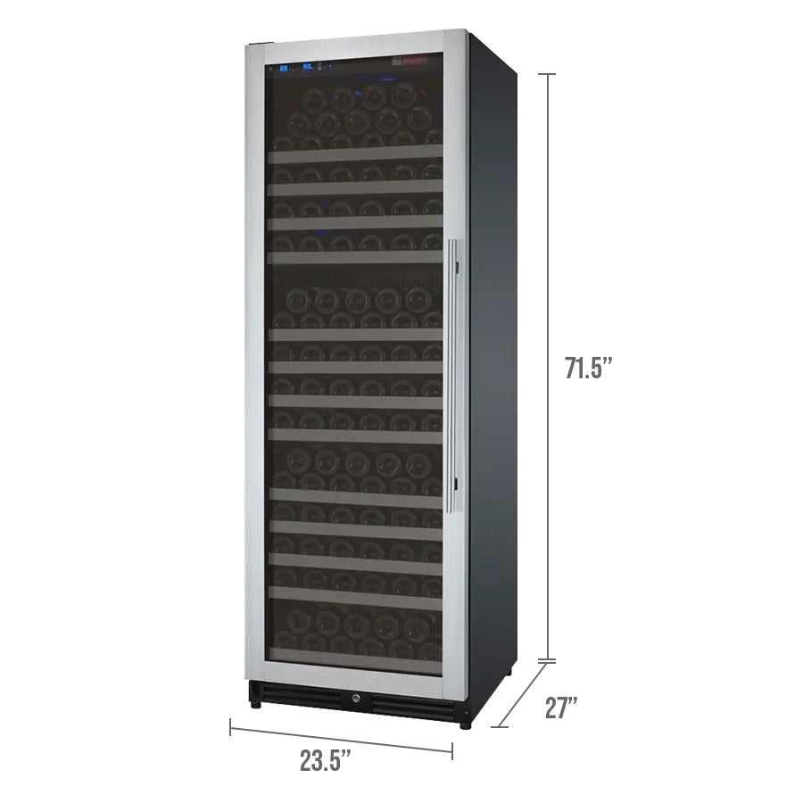 Allavino 24" Wide FlexCount II Tru-Vino 177 Bottle Single Zone Stainless Steel Left Hinge Wine Refrigerator AO VSWR177-1SL20