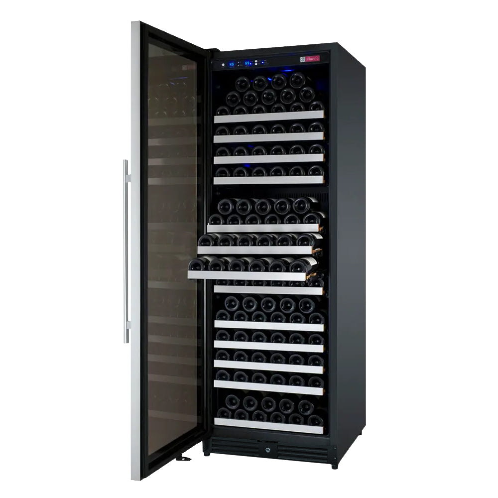 Allavino 24" Wide FlexCount II Tru-Vino 177 Bottle Single Zone Stainless Steel Left Hinge Wine Refrigerator AO VSWR177-1SL20