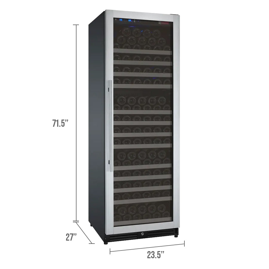 Allavino 24" Wide FlexCount II Tru-Vino 177 Bottle Single Zone Stainless Steel Right Hinge Wine Refrigerator AO VSWR177-1SR20