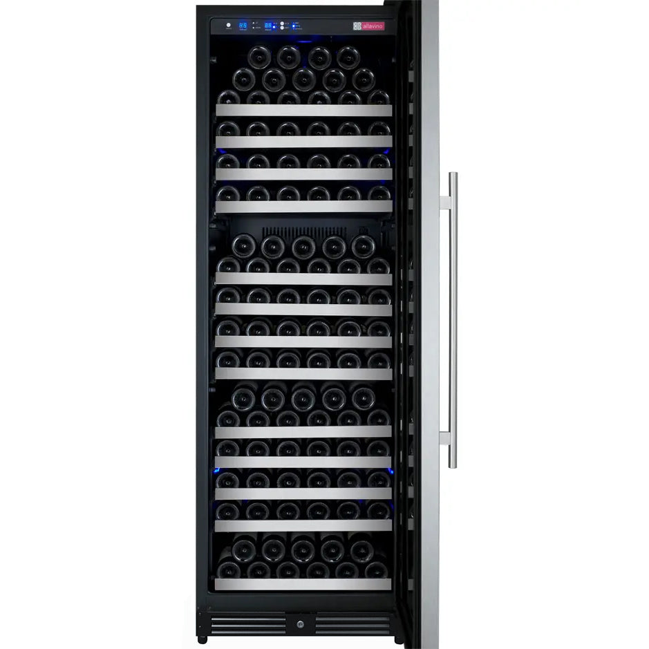 Allavino 24" Wide FlexCount II Tru-Vino 177 Bottle Single Zone Stainless Steel Right Hinge Wine Refrigerator AO VSWR177-1SR20
