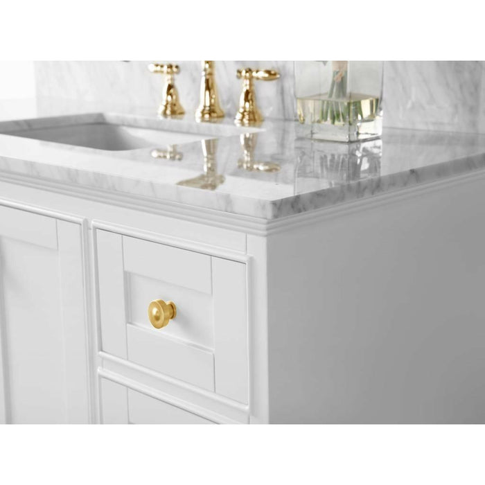 Ancerre Designs Audrey 48" Single Bath Vanity Set Italian Carrara White Marble Vanity Top